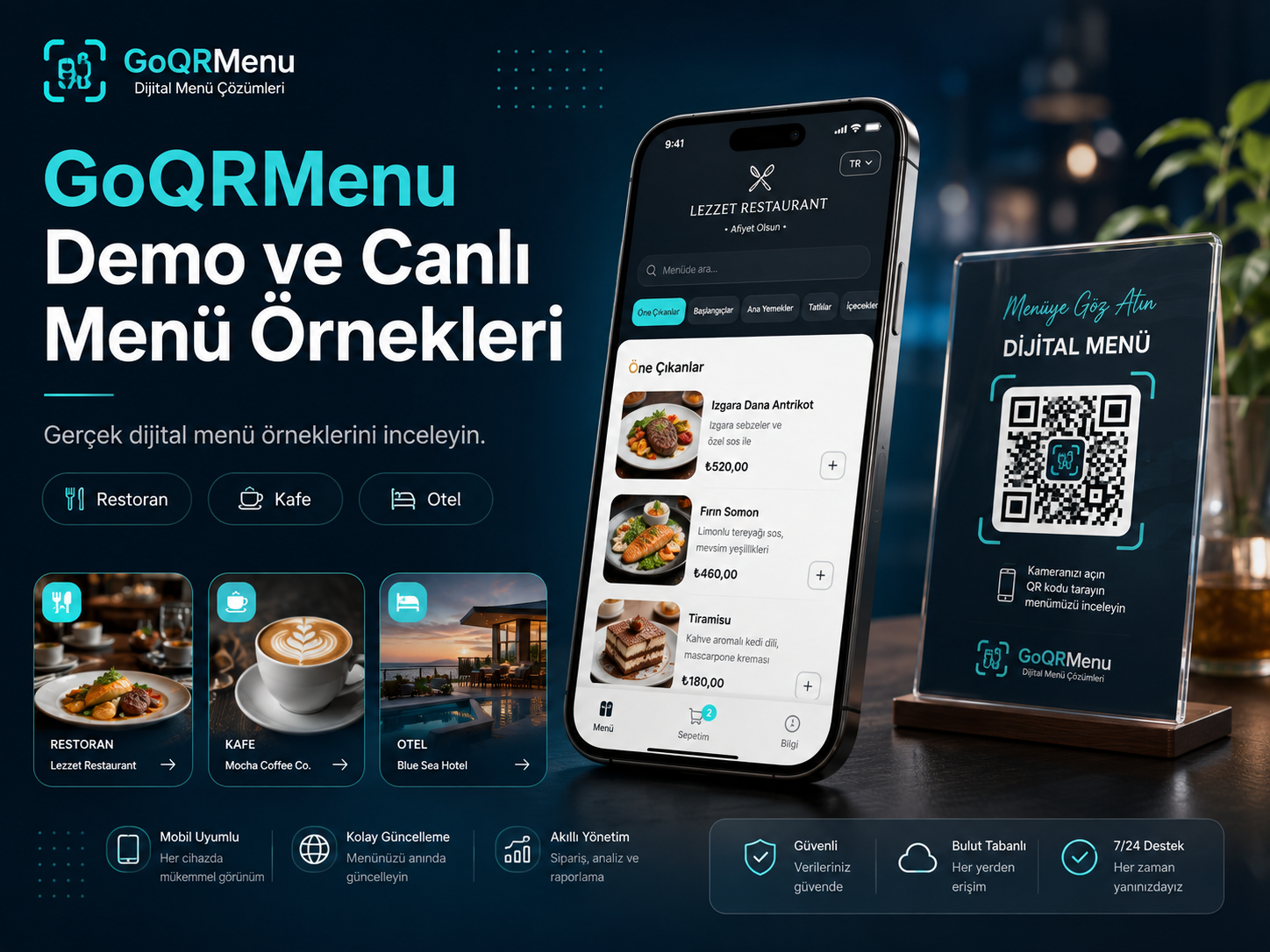 GoQRMenu Demo ve Canlı Menü Örnekleri